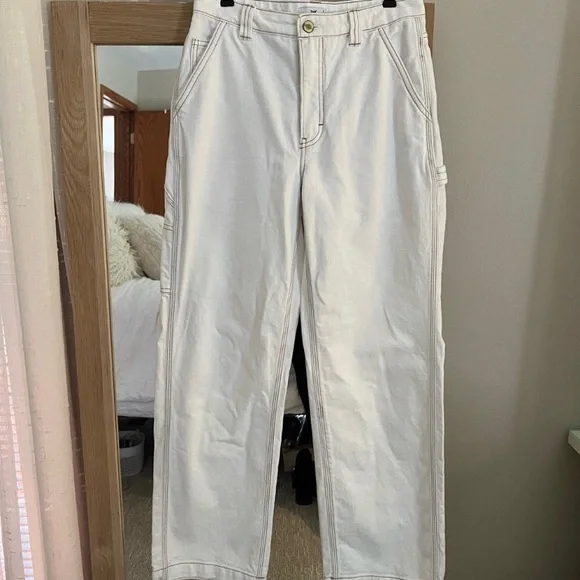 TNA Greenwich pant 8 28L off wht w contrast stitch - Picture 3 of 3